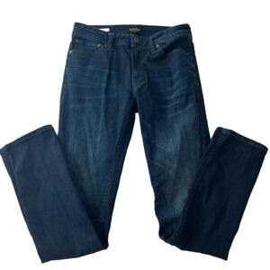 Jack & Jones Young Man Teen 29x32” (29x29.5”) Dark Wash Slim Straight Blue Jeans